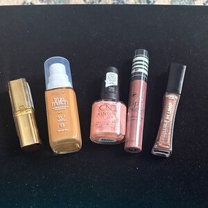 L'Oreal True Match Foundation, Lipstick, Lipgloss and Kokie Lipgloss, CND Polish